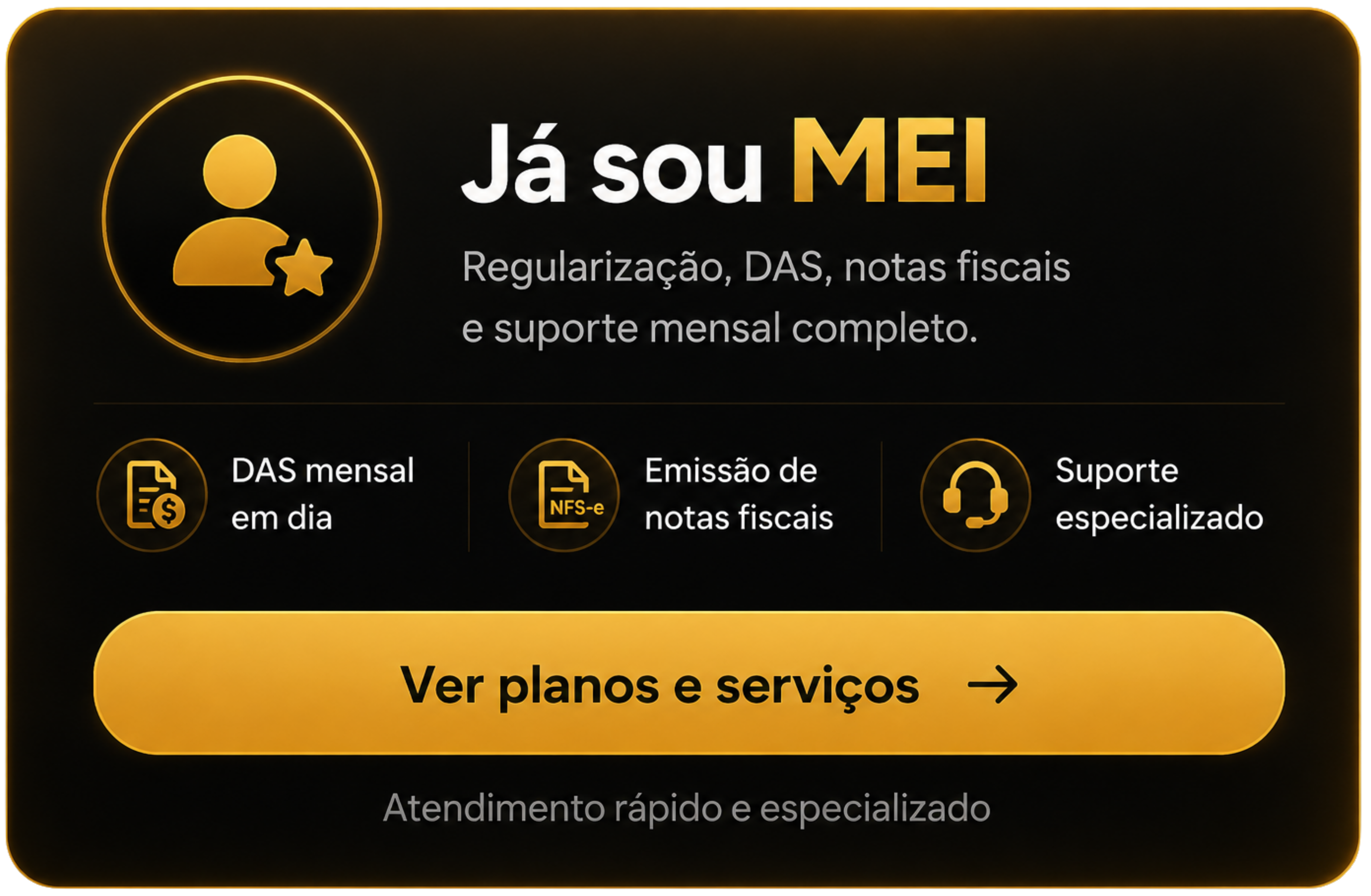 Ja sou MEI. Ver planos e servicos.